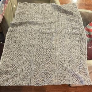 Gray light knit scarf neck wrap scarf